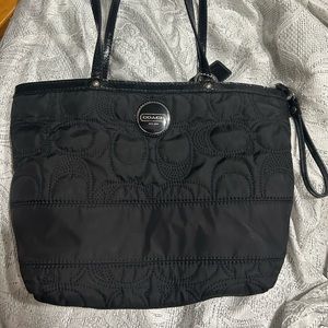 Black quilted Coach purse